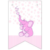Olifanten roze Het is een meisje baby shower Vlaggetjes (Derde vlag)