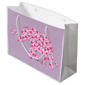 Olifanten Roze liefdesharten Groot Cadeauzakje (Achterkant Gekanteld)