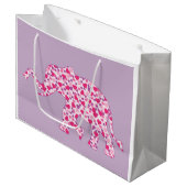 Olifanten Roze liefdesharten Groot Cadeauzakje (Voorkant Gekanteld)