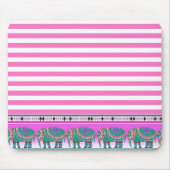  olifanten Roze striptey Muismat (Voorkant)