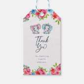 Olifanten Rozen Geslacht Reveal Bedankt Cadeaulabel (Voorkant)