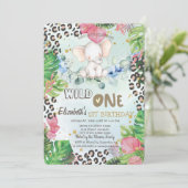 Olifanten Rozen Palmbladeren 1ste Kaart (Staand voorkant)