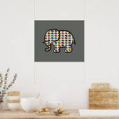 olifanten schattig grafisch poster (Keuken)