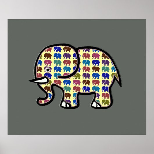 olifanten schattig grafisch poster (Voorkant)