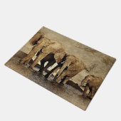 Olifanten - Schoonheid en Waardigheid Deurmat (Schuin)