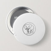 Olifanten Silhouet Patches & Buttonnen Ronde Button 7,6 Cm (Voorkant /achterkant)