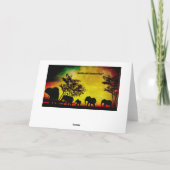 Olifanten Sunset Wenskaart Kaart (Achterkant)