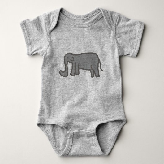 Olifanten T-shirt Baby Bodysuit (Voorkant)