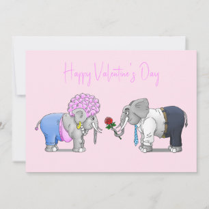 Olifanten Valentijnsdag Feestdagenkaart
