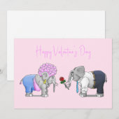 Olifanten Valentijnsdag Feestdagenkaart (Voorkant / Achterkant)