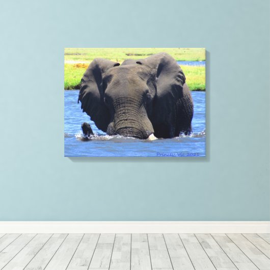 Olifanten van Chobe Canvas Afdruk (Insitu (Houten vloer))
