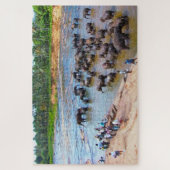 Olifanten van Sri Lanka. Jigzaag Puzzle Legpuzzel (Verticaal)