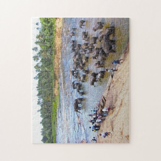 Olifanten van Sri Lanka. Legpuzzel (Verticaal)