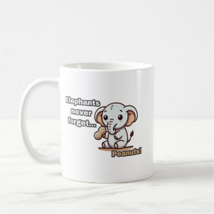 Olifanten vergeten nooit Pinda's! Baby Elephant Koffiemok