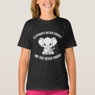 Olifanten Vergeven Nooit - Krachtig Dieren Citaat T-shirt