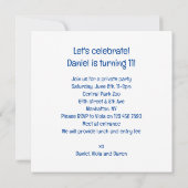 Olifanten vieren, olifant verjaardag uitnodiging (Achterkant)