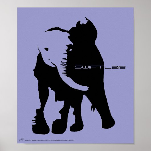 olifanten, vogelkop blanco, snel, lab, ww... poster (Voorkant)