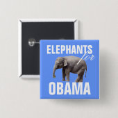 Olifanten voor Obama Vierkante Button 5,1 Cm (Voorkant /achterkant)