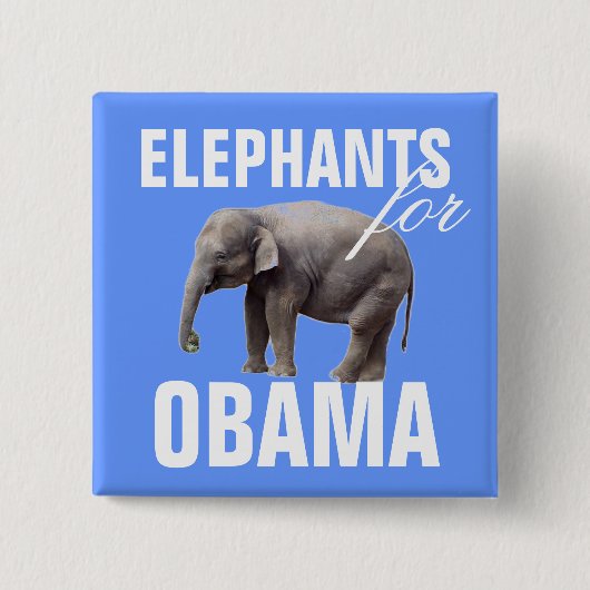Olifanten voor Obama Vierkante Button 5,1 Cm (Voorkant)