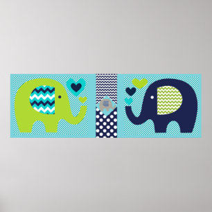 Olifanten Vrienden Kinderkamer Poster