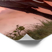 Olifanten wandelen in zonsondergang poster (Hoek)