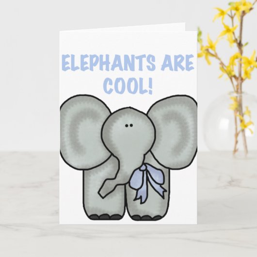 Olifanten zijn cool kaart (Gele Bloem)