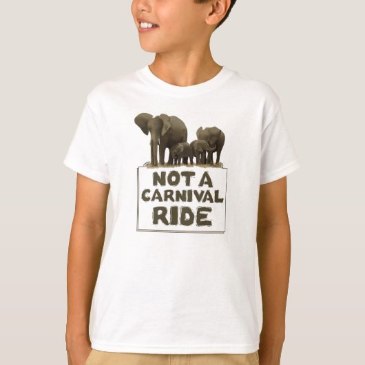 Olifanten zijn geen carnavalse ritten. t-shirt (Voorkant)
