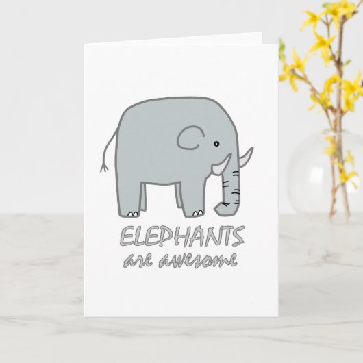 Olifanten zijn Geweldige Kaart (Gele Bloem)