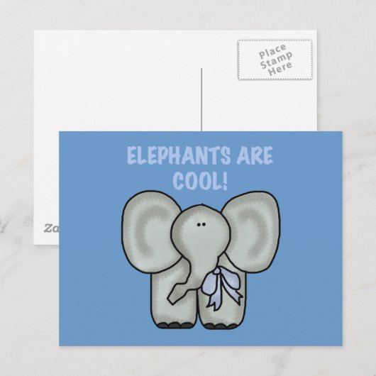 Olifanten zijn wollen hemden en cadeautjes briefkaart (Voorkant / Achterkant)