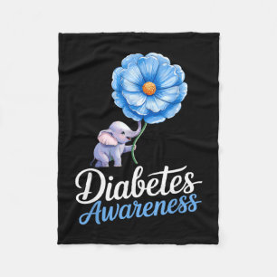 Olifanten zonnebloem diabetes bewustzijn dag fleece deken