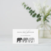 Olifanten, zwart en wit patroon Professional Visitekaartje (Staand voorkant)