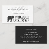 Olifanten, zwart en wit patroon Professional Visitekaartje (Voorkant / Achterkant)