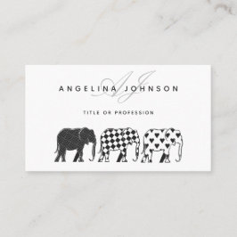 Olifanten, zwart en wit patroon Professional Visitekaartje