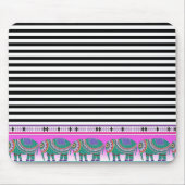  olifanten zwart gestript Trendy Muismat (Voorkant)