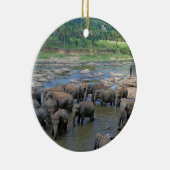 Olifanten zwemmen in Sri Lanka Keramisch Ornament (Rechts)