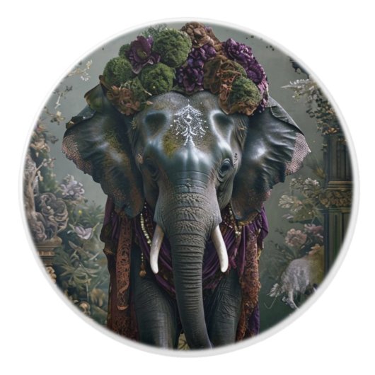 olifantenbloesem keramische knop (Voorkant)