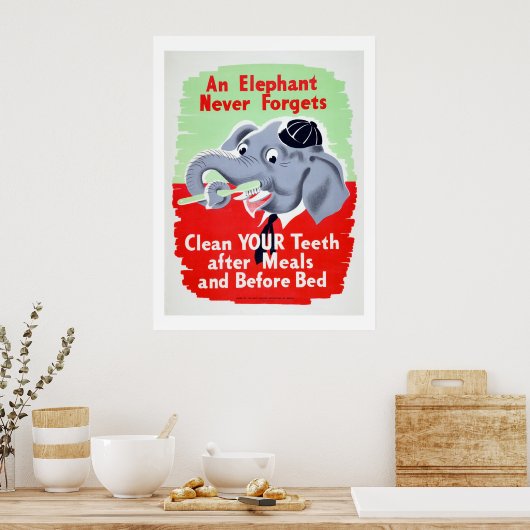 olifantenborstel uw Poster (Keuken)