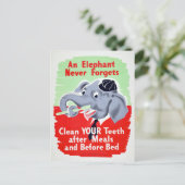  olifantenborstel uw tanden briefkaart (Staand voorkant)