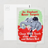  olifantenborstel uw tanden briefkaart (Voorkant / Achterkant)