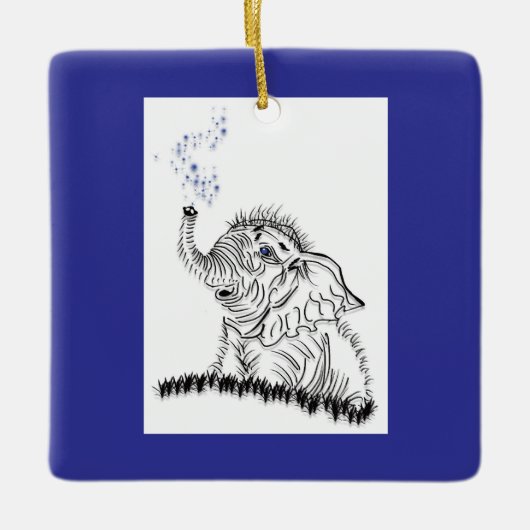 olifantenenergie keramisch ornament (Voorkant)