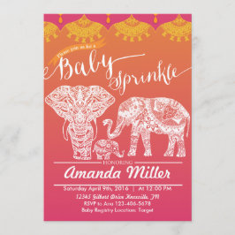 Olifantenfamilie Baby Sprinkle - Indische Inspirat Kaart