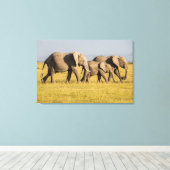 Olifantenfamilie Wandelen Canvas Afdruk (Insitu (Houten vloer))