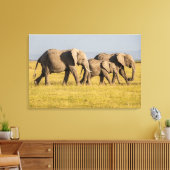 Olifantenfamilie Wandelen Canvas Afdruk (Insitu (Woonkamer))
