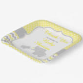 Olifantengeel en grijs Baby shower Party Papieren Bordje (Gebogen)