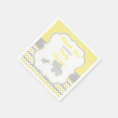 Olifantengeel en grijs Baby shower Party Servet (Hoek)