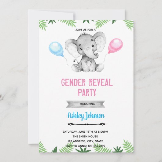 Olifantengeslacht onthult uitnodiging voor douche (Voorkant)