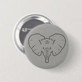 Olifantengezicht silhouet ronde button 5,7 cm (Voorkant /achterkant)