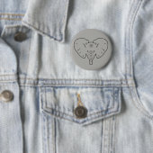 Olifantengezicht silhouet ronde button 5,7 cm (In situ)