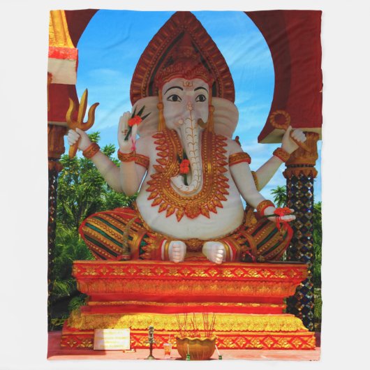 OLIFANTENGOD GANESH FLEECE DEKEN (Voorkant)