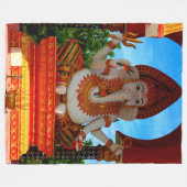 OLIFANTENGOD GANESH FLEECE DEKEN (Voorkant (Horizontaal))